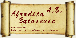 Afrodita Balošević vizit kartica